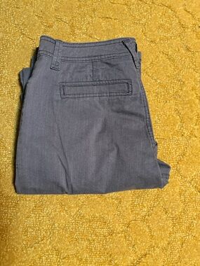 Gloria Vanderbilt Women's Gray Cotton Canvas Chino Pants Straight Leg Pockets